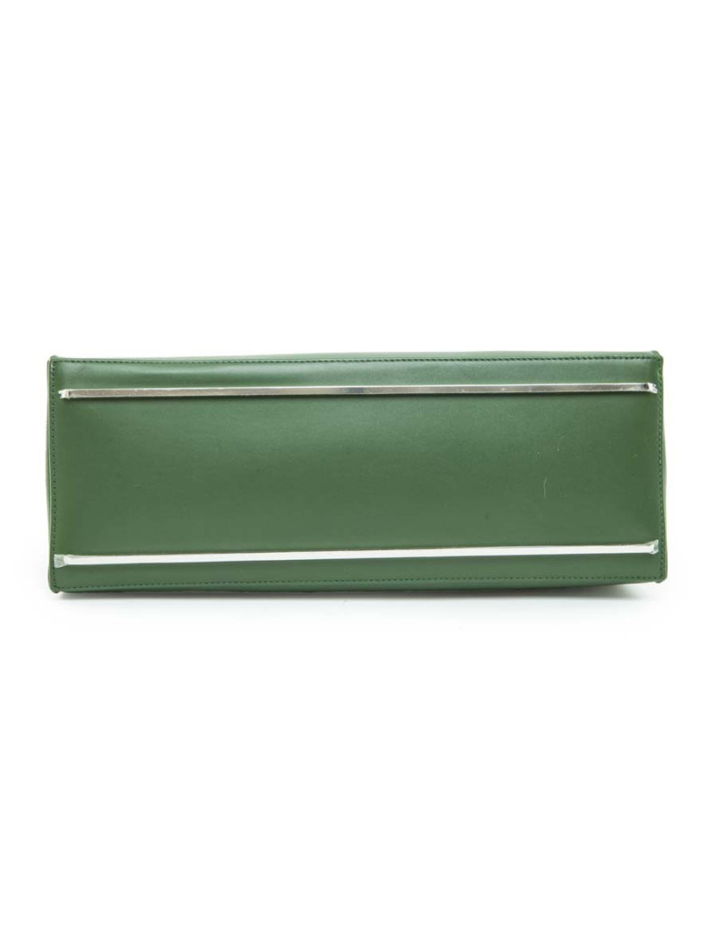 The ten BALENCIAGA green smooth leather bag