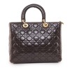 CHRISTIAN DIOR Lady Dior brown quilted leather bag 