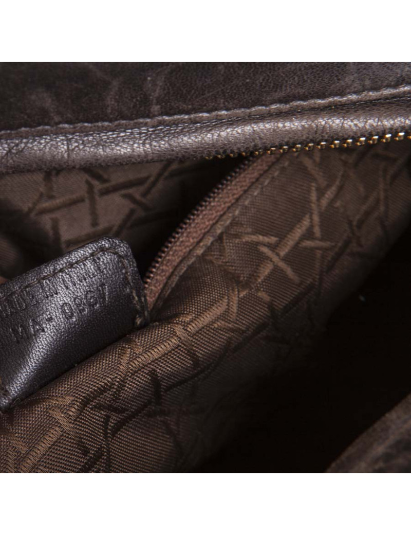 CHRISTIAN DIOR Lady Dior brown quilted leather bag 