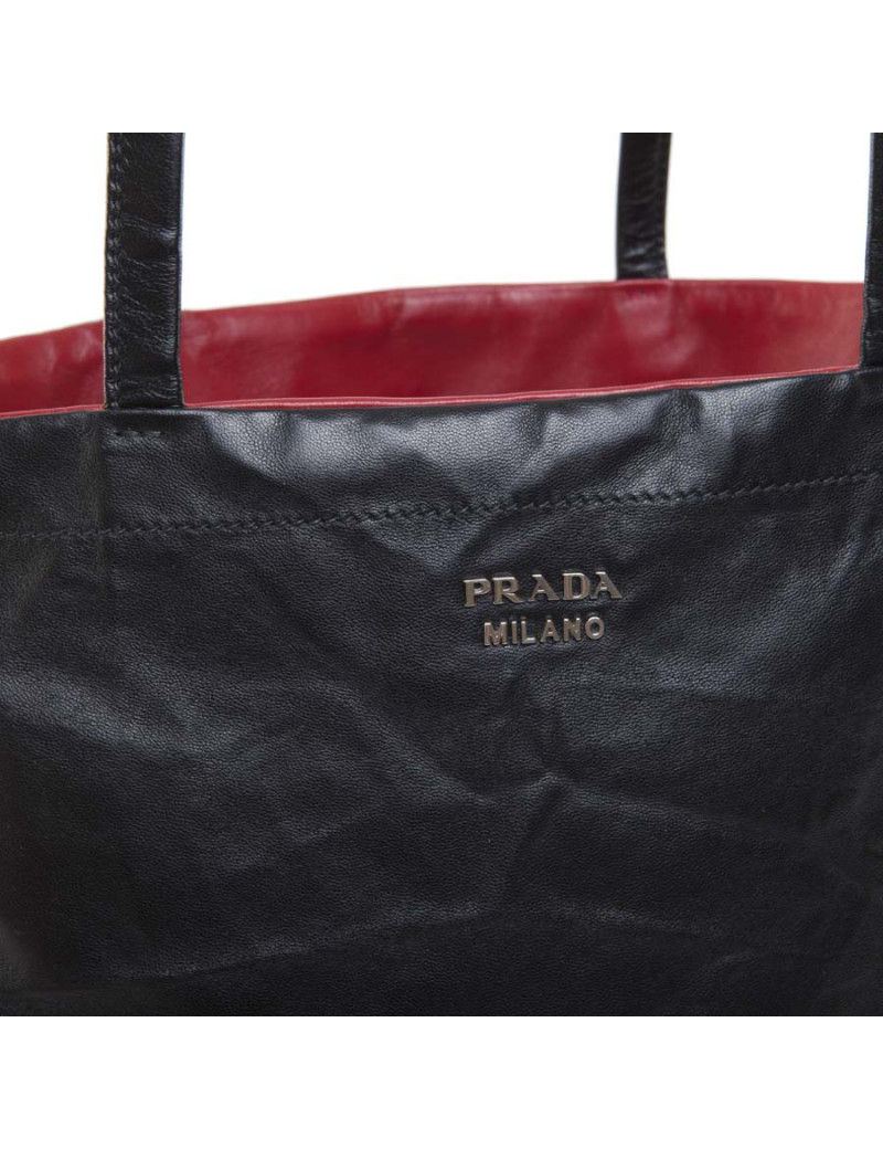Sac cabas PRADA cuir bicolore
