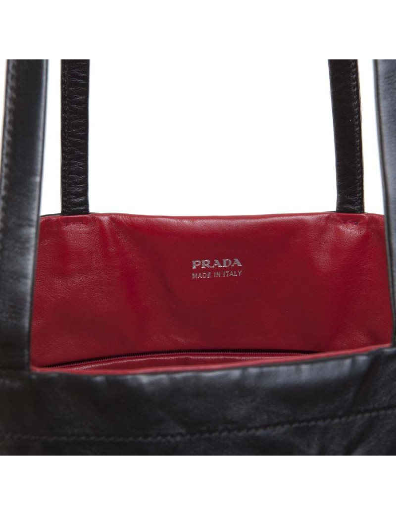 Sac cabas PRADA cuir bicolore
