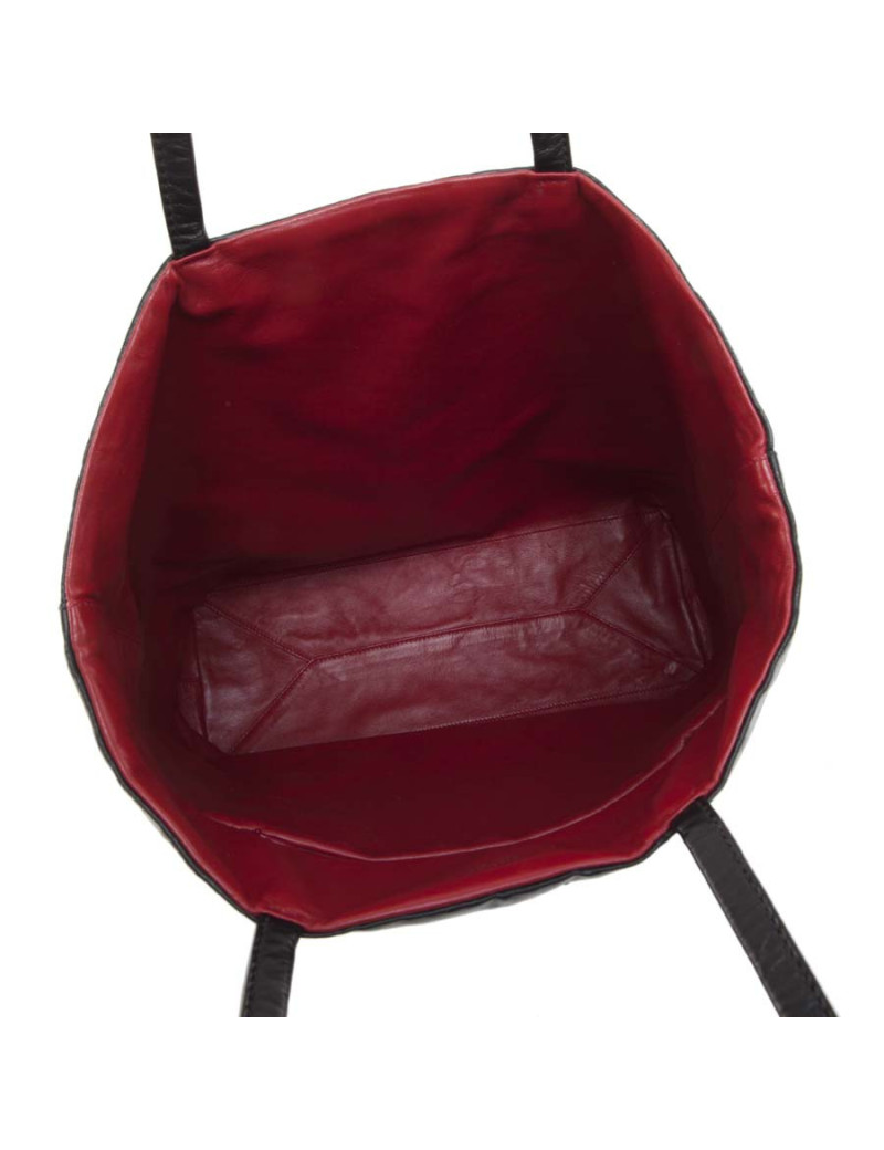 Sac cabas PRADA cuir bicolore