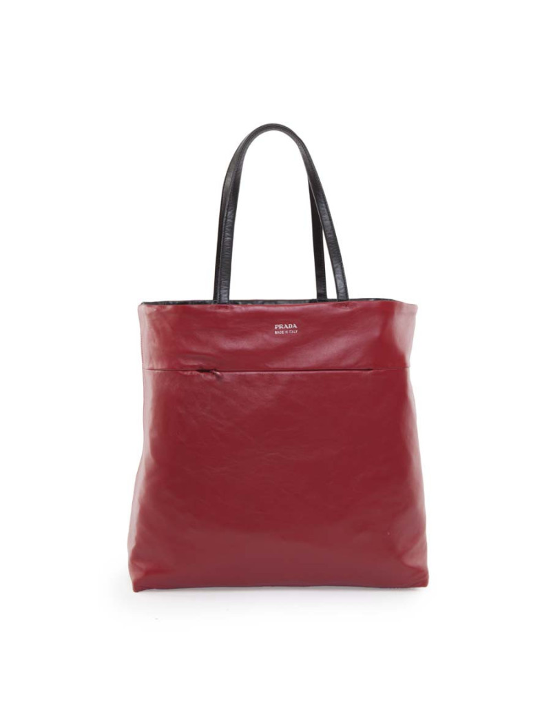 Sac cabas PRADA cuir bicolore