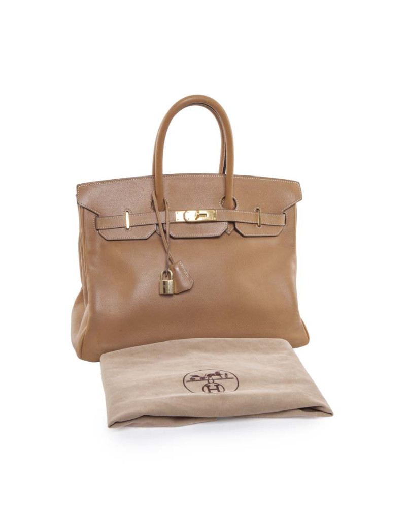 Birkin 35 HERMES cuir courchevel gold 