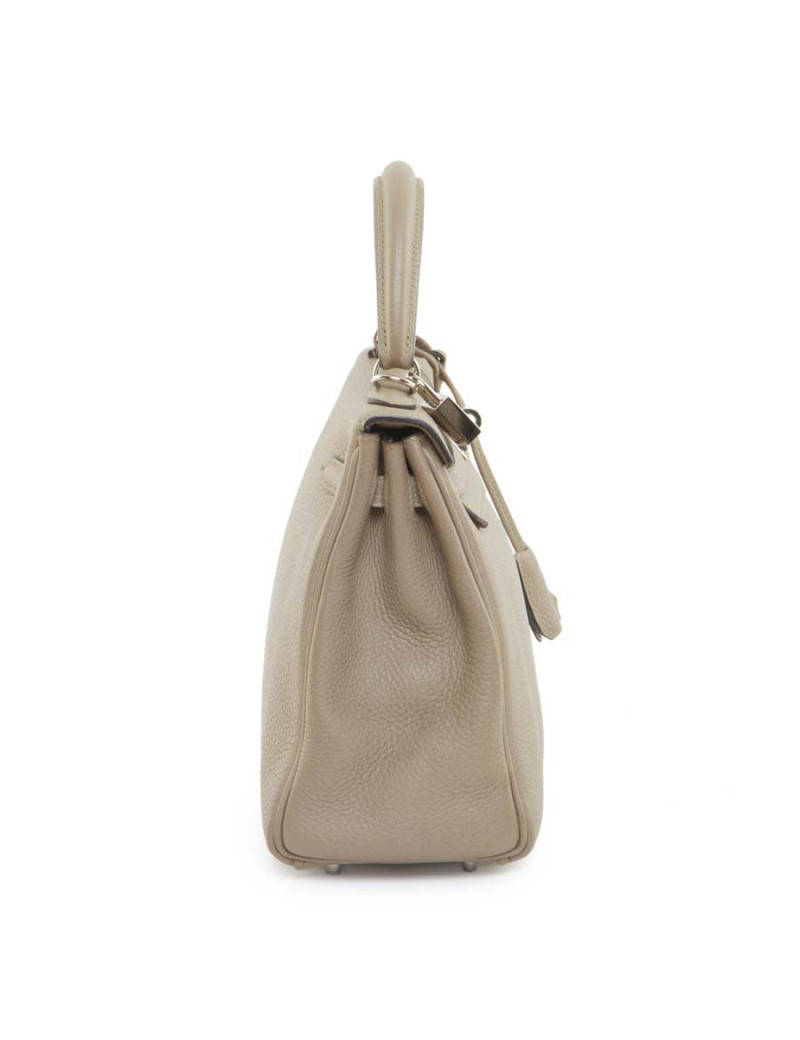 Kelly 25 HERMES cuir grainé étoupe