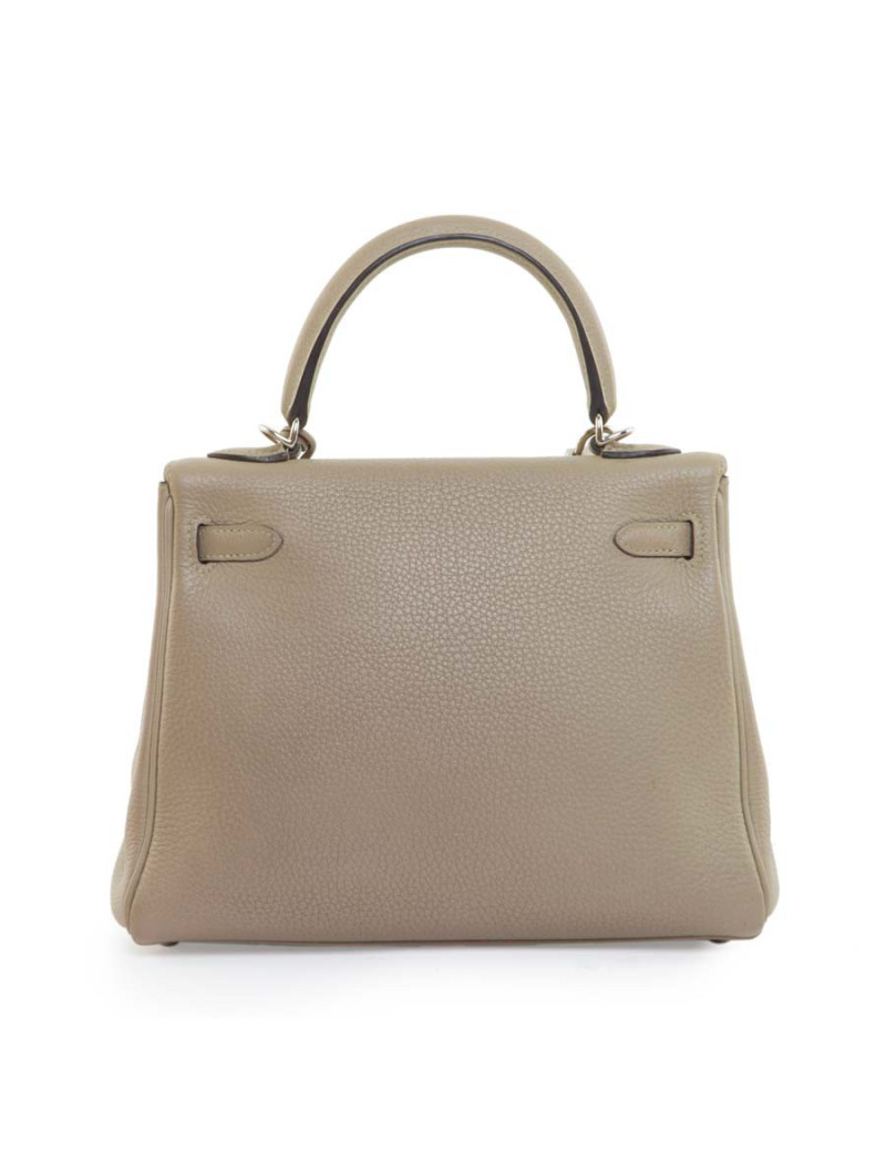 Kelly 25 HERMES cuir grainé étoupe