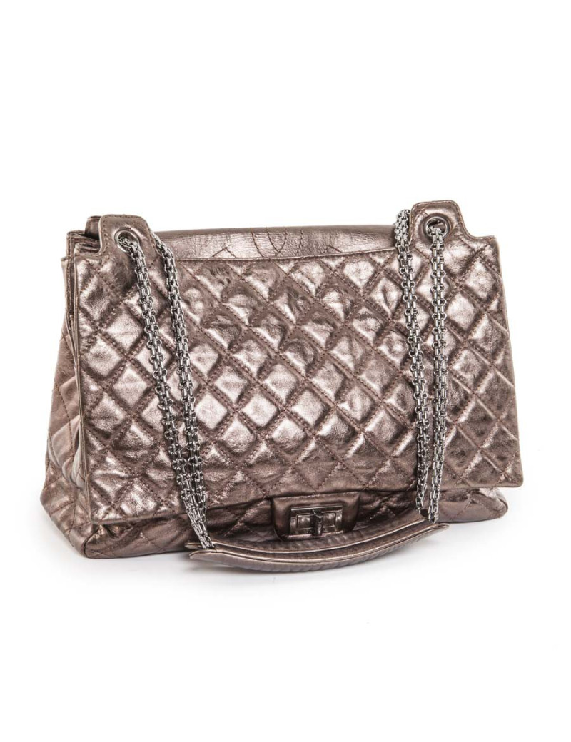 Sac cabas CHANEL cuir matelassé cuivré