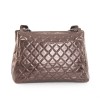 CHANEL tote bag in Glossy brown shiny quilted leather 