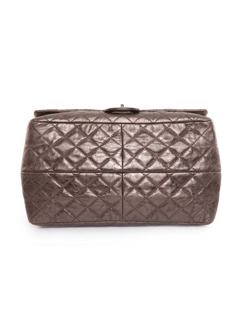 Sac cabas CHANEL cuir matelassé cuivré