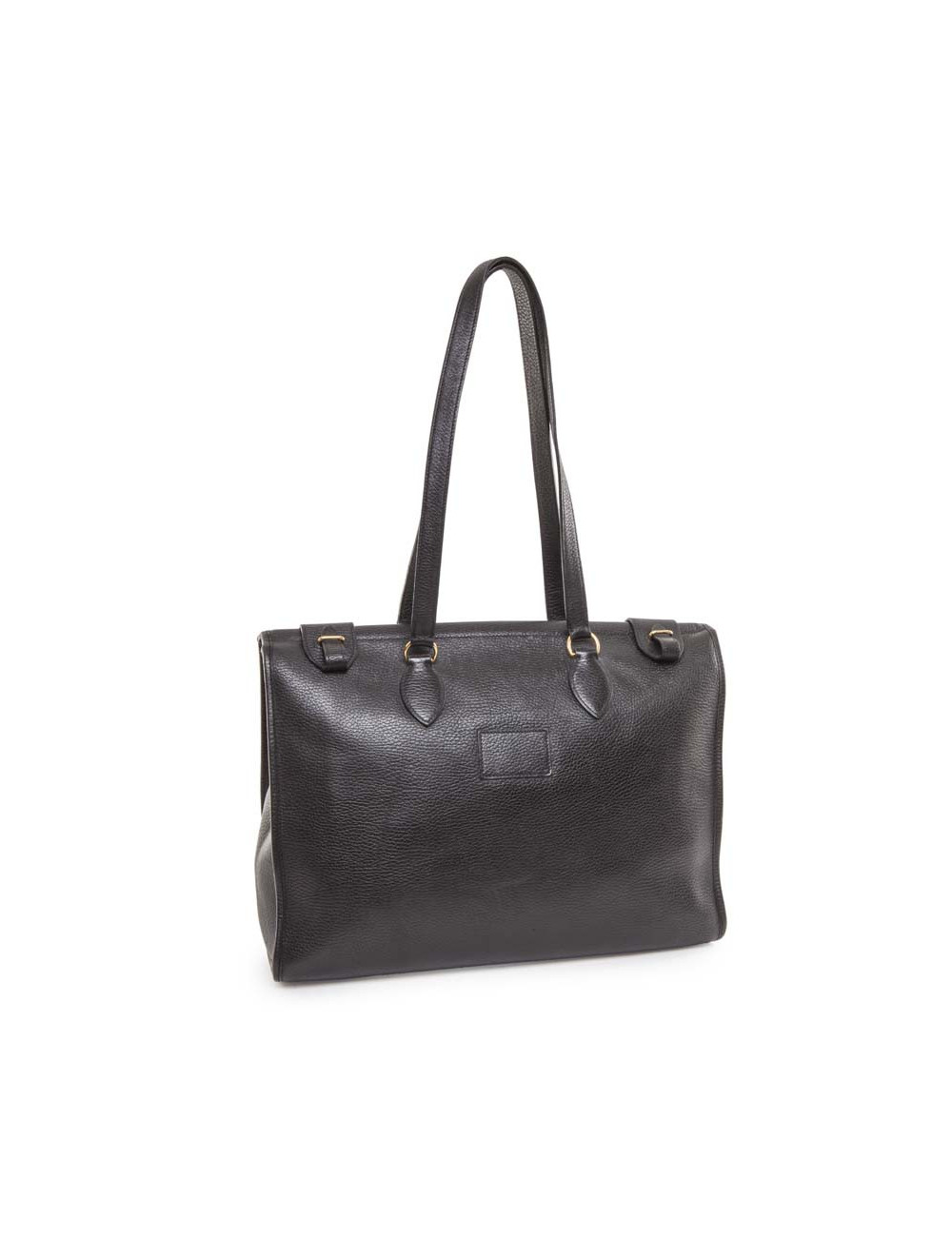 Sacoche HERMES mixte en cuir grainé noir