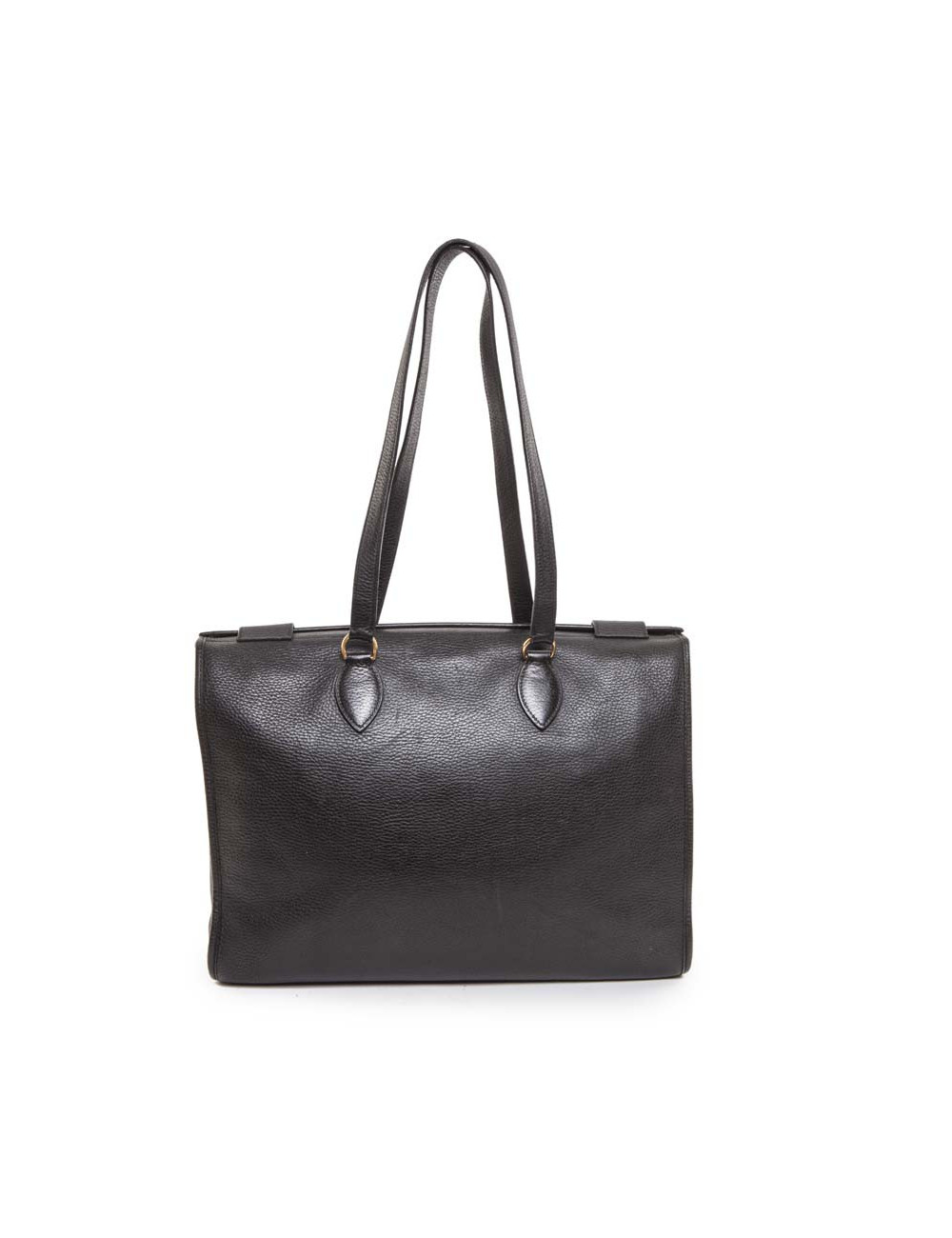 HERMES vintage stachel bag in black grained leather
