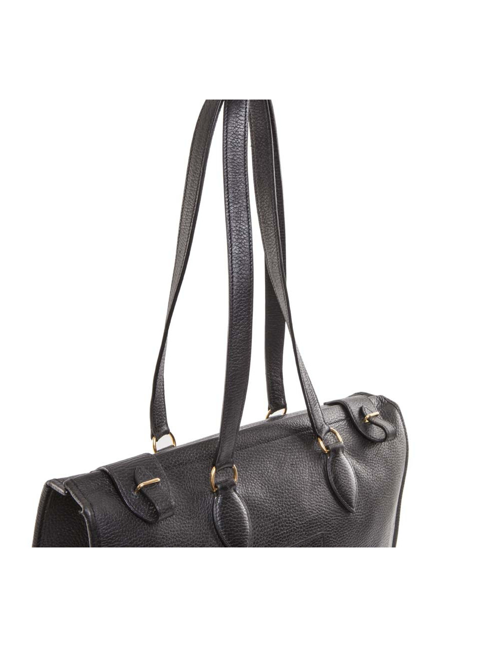 HERMES vintage stachel bag in black grained leather