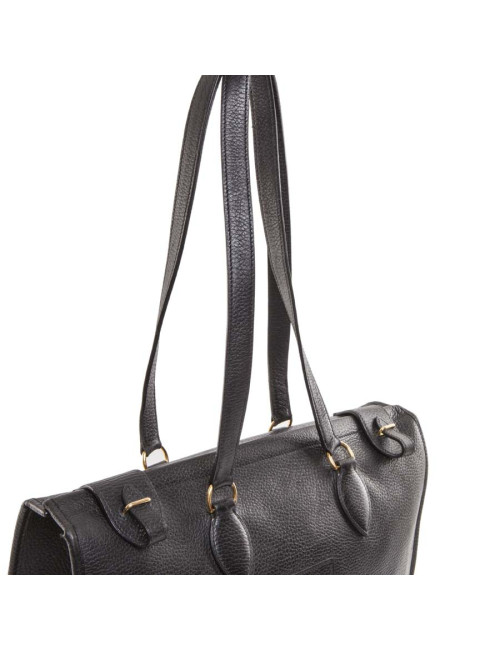 HERMES vintage stachel bag in black grained leather