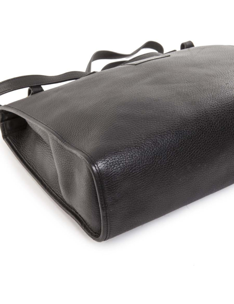 Sacoche HERMES mixte en cuir grainé noir