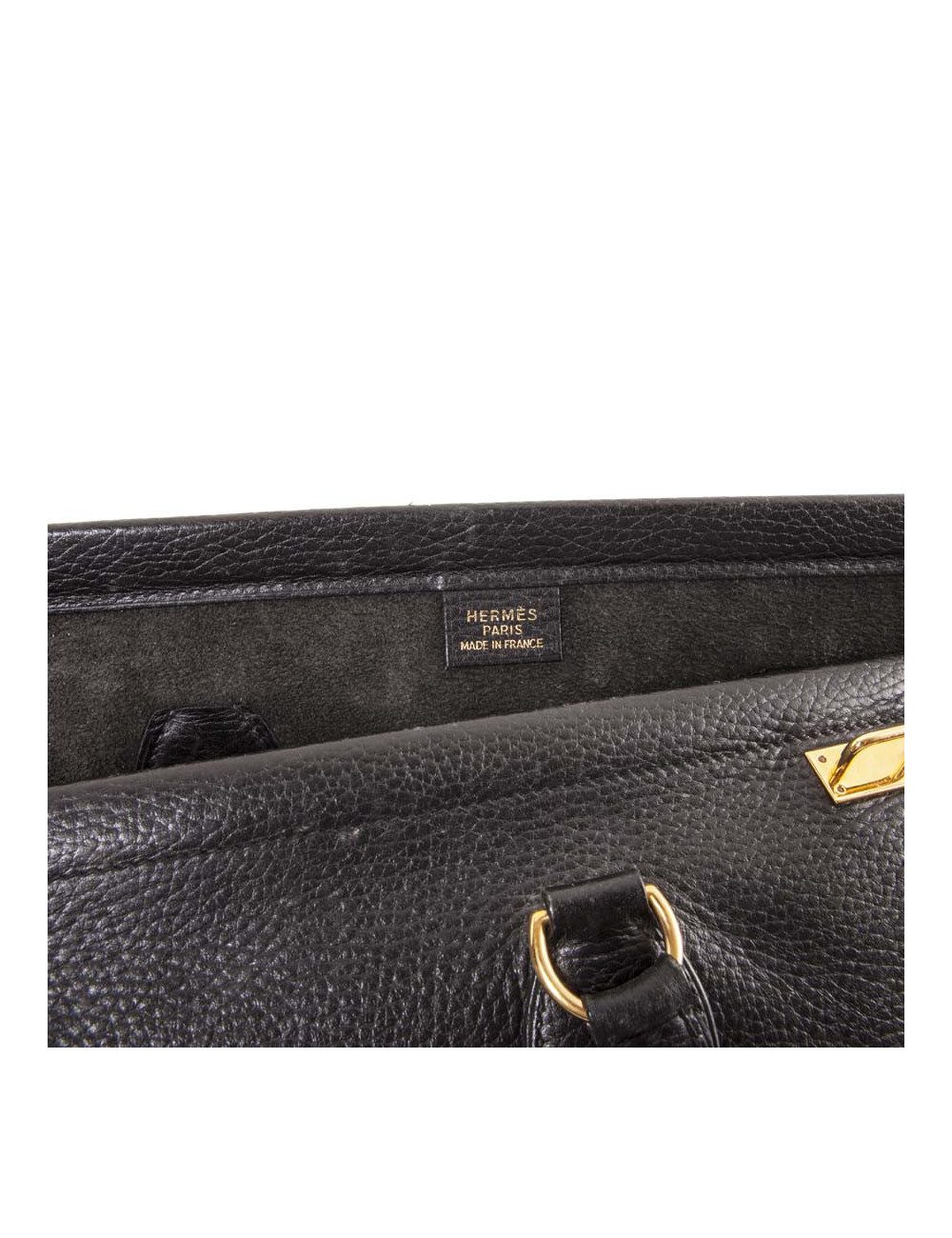HERMES vintage stachel bag in black grained leather
