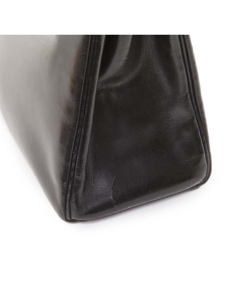 HERMES vintage Kelly 32 handbag in box black leather