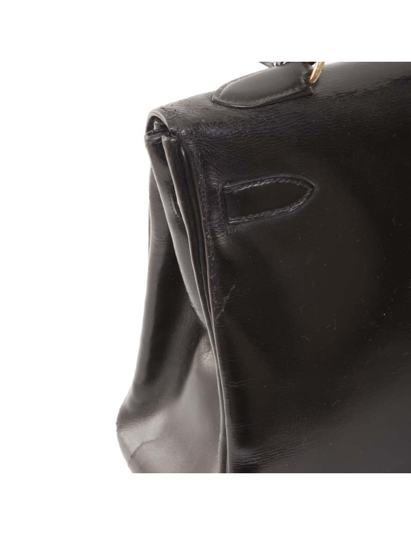 HERMES vintage Kelly 32 handbag in box black leather