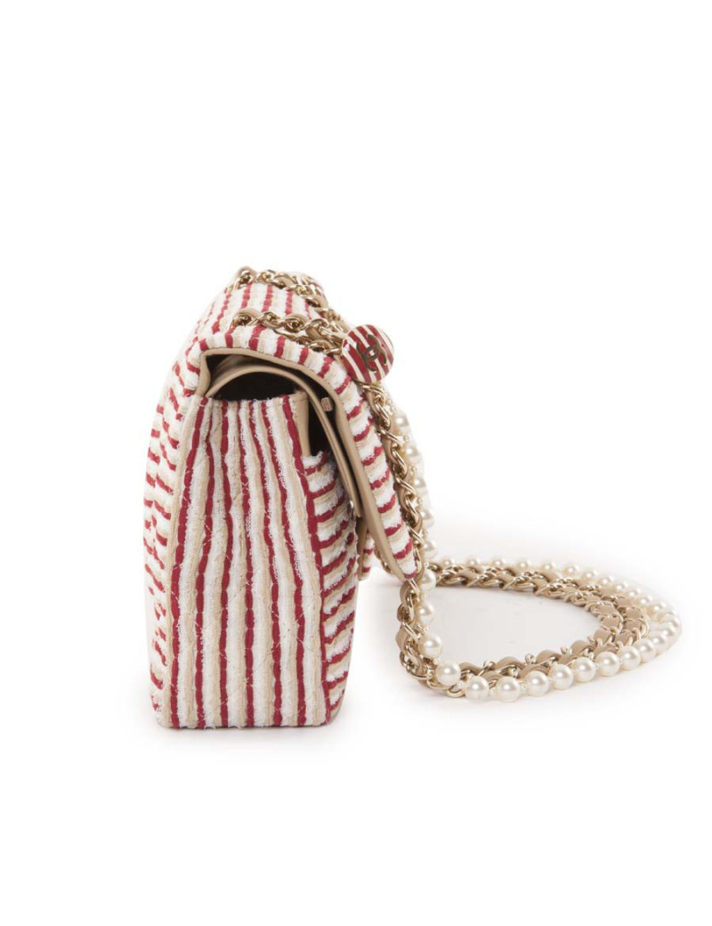 Sac CHANEL timeless chaine bijou perles nacrées
