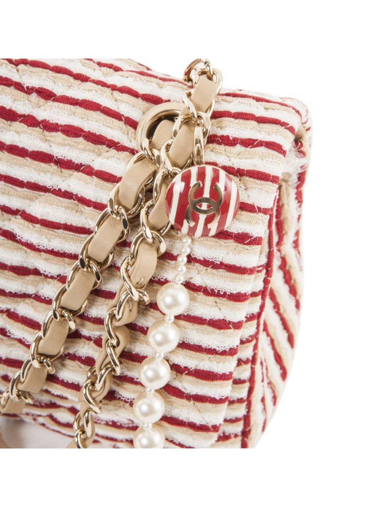 Sac CHANEL timeless chaine bijou perles nacrées