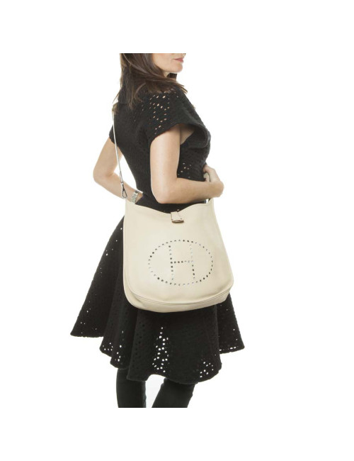 II taurillon clemence leather HERMES Evelyne bag
