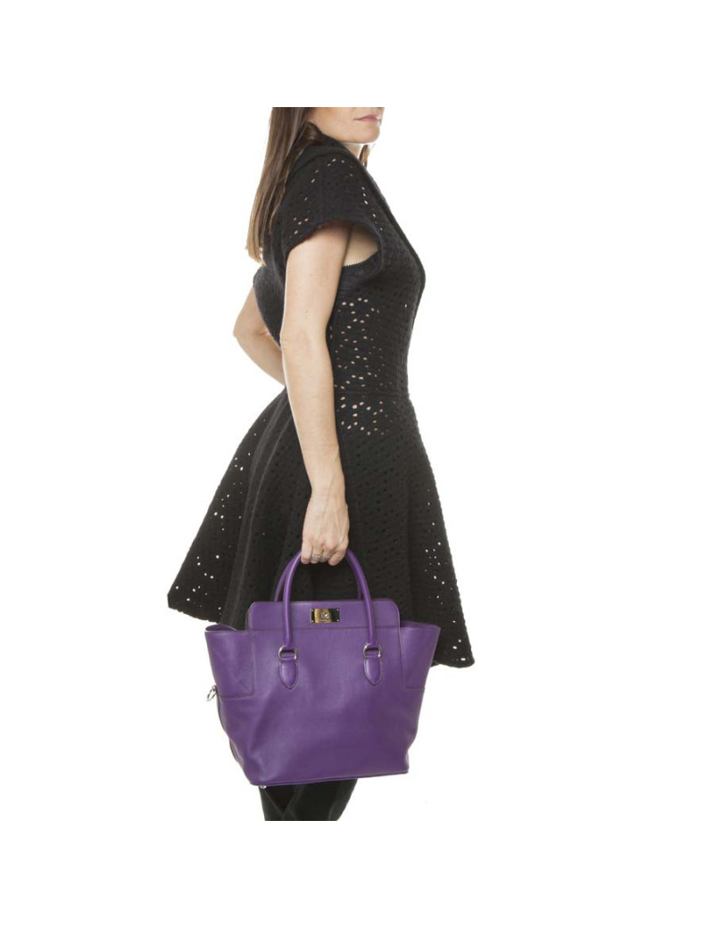 Sac toolbox HERMES cuir swift violet