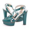 PRADA T38, 5 Green turquoise patent leather pumps