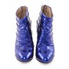 ZANOTTI T39 blue patent leather heeled boots