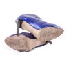 ZANOTTI T39 blue patent leather heeled boots