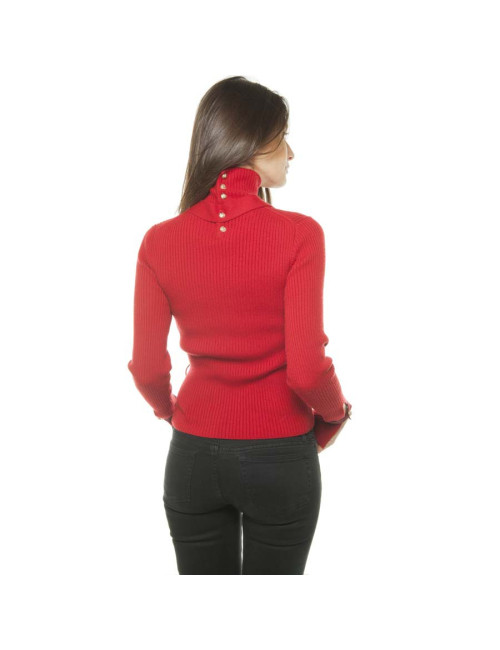 CHANEL T38 red Cashmere Turtleneck
