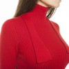 CHANEL T38 red Cashmere Turtleneck