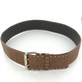 CELINE Brown embossed leather belt
