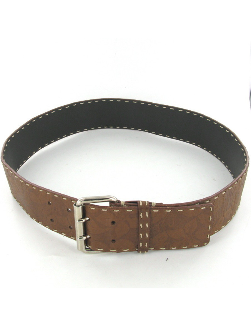 Ceinture CELINE en cuir embossé marron