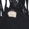 HERMES black shawl in wool and cashmere with fringes in lamb leather