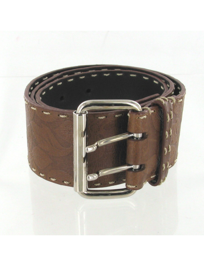 Ceinture CELINE en cuir embossé marron