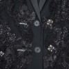 Black CHANEL T36 jacket lace Lesage