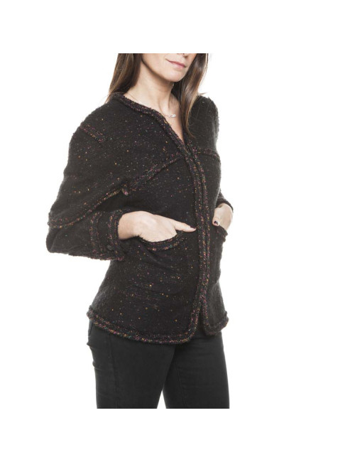Veste CHANEL T  noire à paillettes