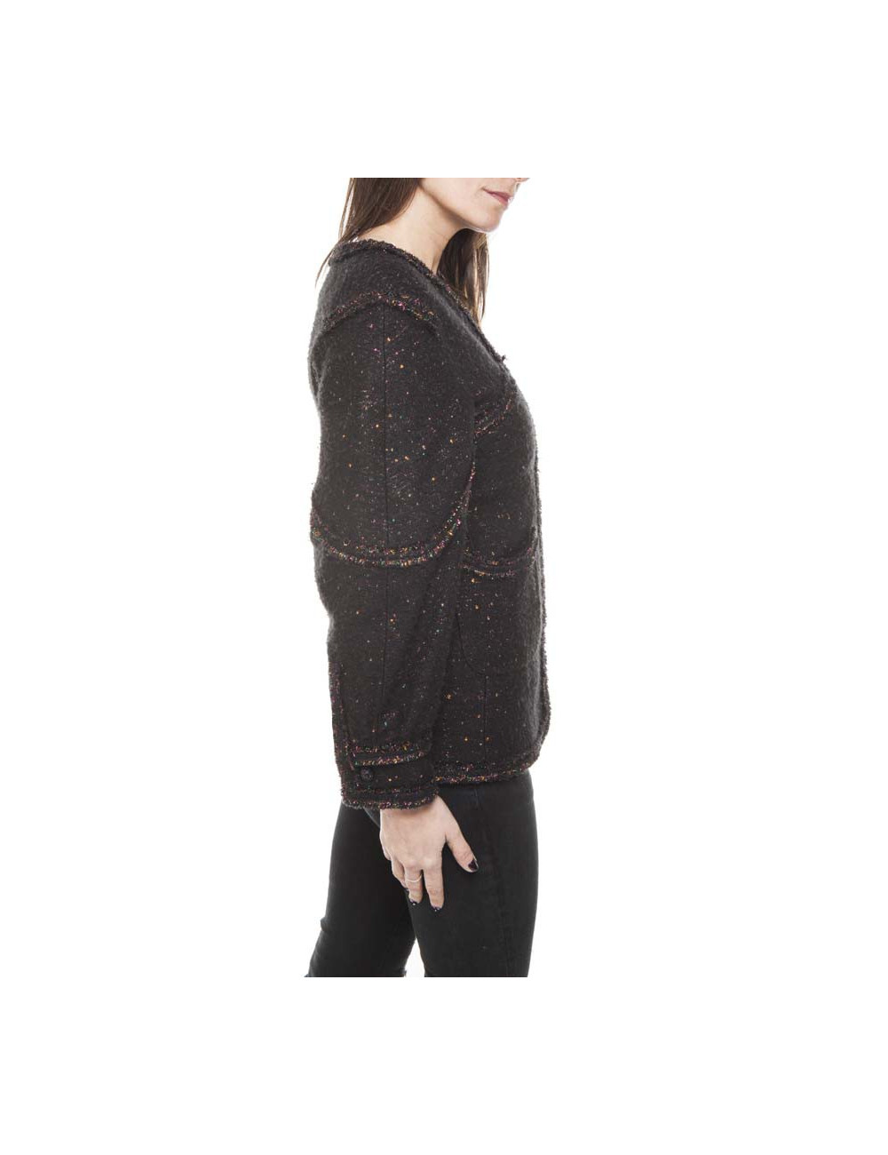 Veste CHANEL T  noire à paillettes