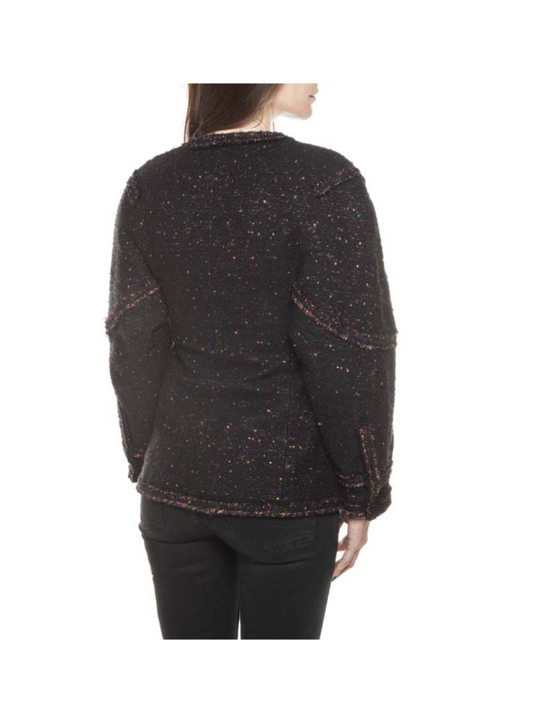 CHANEL T 36/38 black jacket with sequins