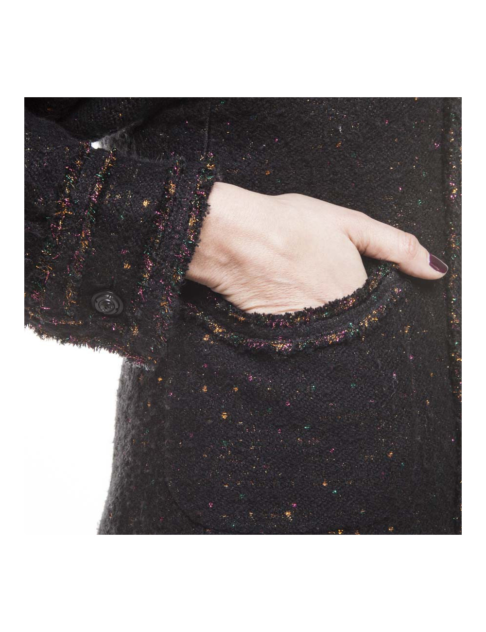 Veste CHANEL T  noire à paillettes