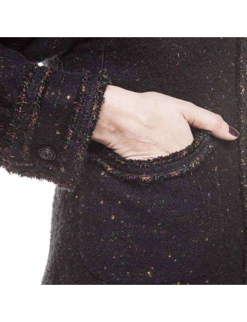 CHANEL T 36/38 black jacket with sequins