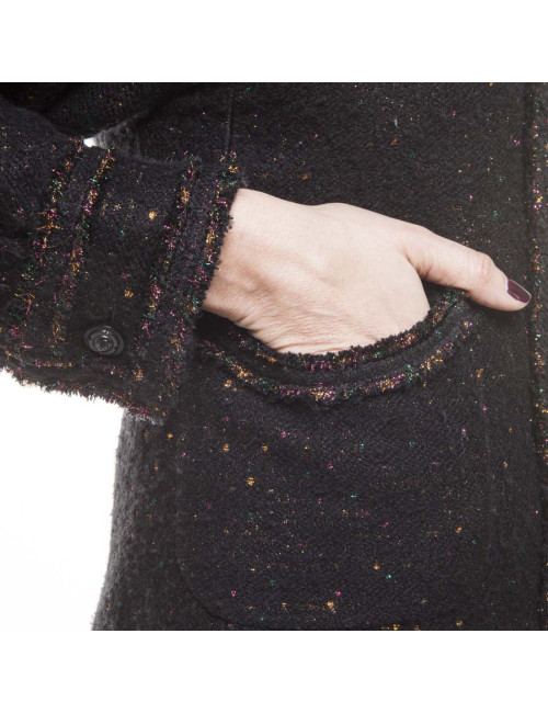 Veste CHANEL T  noire à paillettes