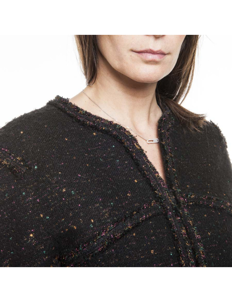 CHANEL T 36/38 black jacket with sequins