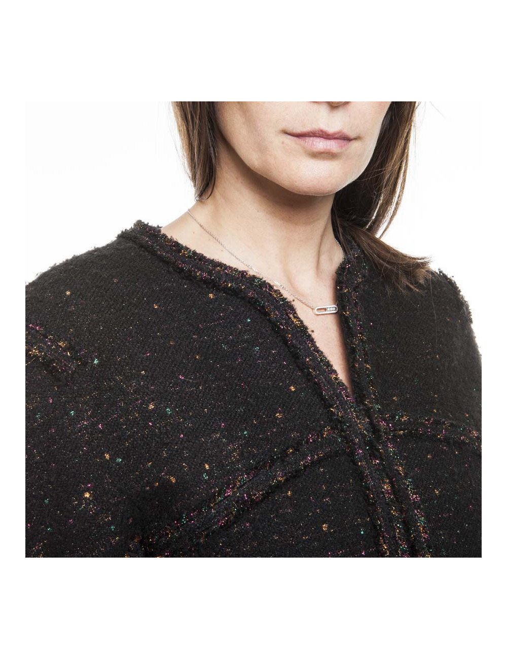 Veste CHANEL T  noire à paillettes
