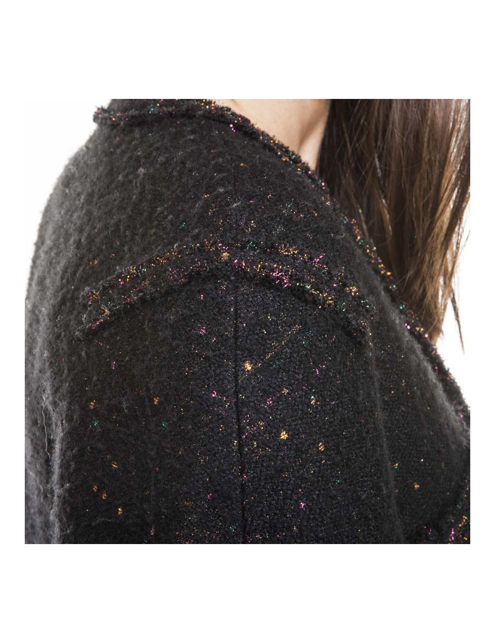 Veste CHANEL T  noire à paillettes