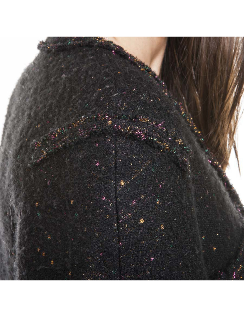 CHANEL T 36/38 black jacket with sequins