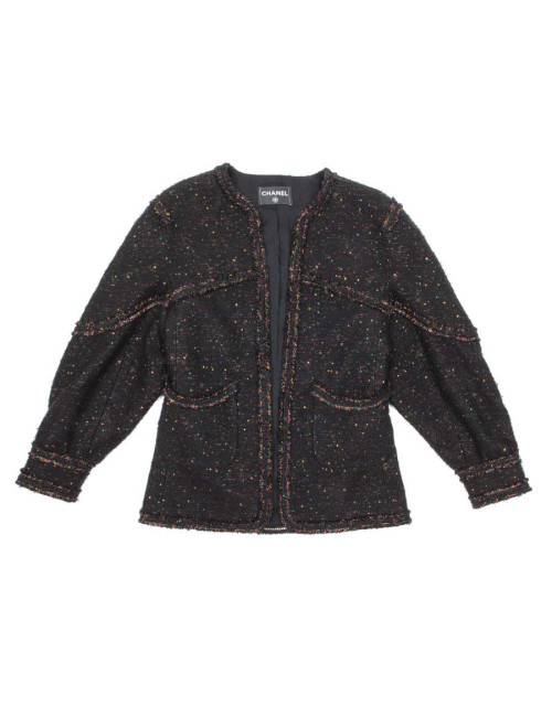 Veste CHANEL T  noire à paillettes