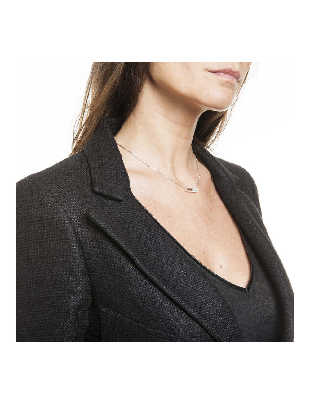 Veste CHANEL T36  soie et coton noir