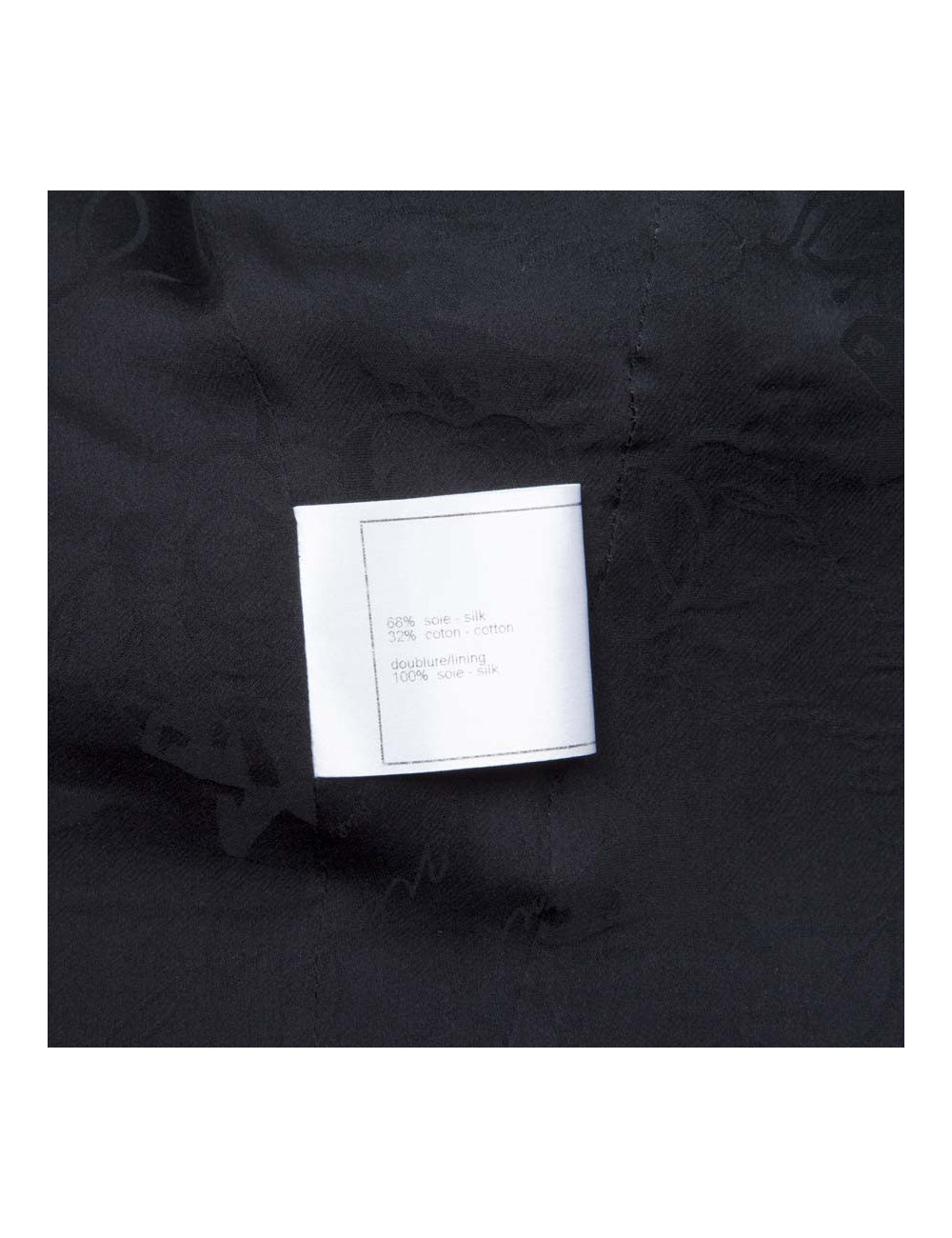 Veste CHANEL T36  soie et coton noir