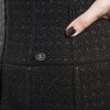 CHANEL T 36 black shiny threads and black tweed jacket