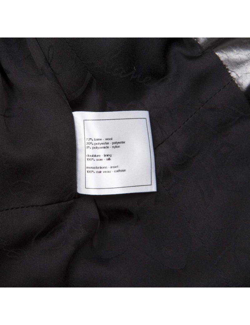 Veste CHANEL T 36  tweed noir et fils brillants noirs